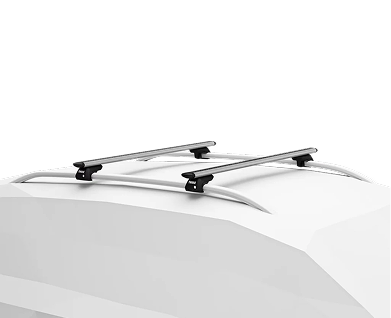 Produktbild Thule Dachträger montiert auf Fahrzeugdach – mieten bei Dachboxit