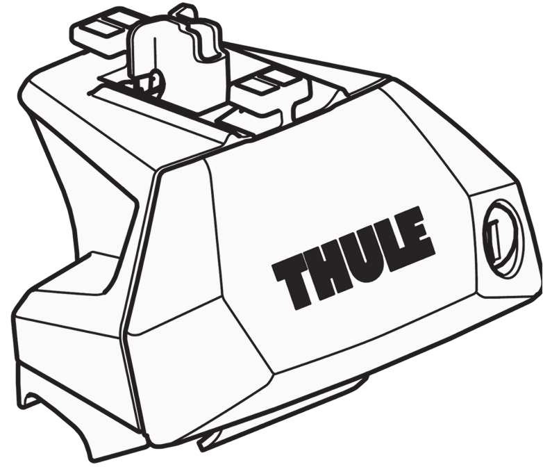 Thule Dachträgerfuß Illustration mit Klemmmechanismus – mieten bei Dachboxit