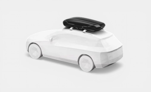 Thule Dachbox mieten, montiert auf Autodach bei Dachboxit